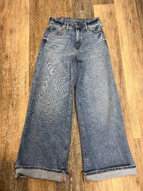 Men's Straight-Leg JeansJeans Wide Leg By American Eagle In Blue Denim, Size: 00