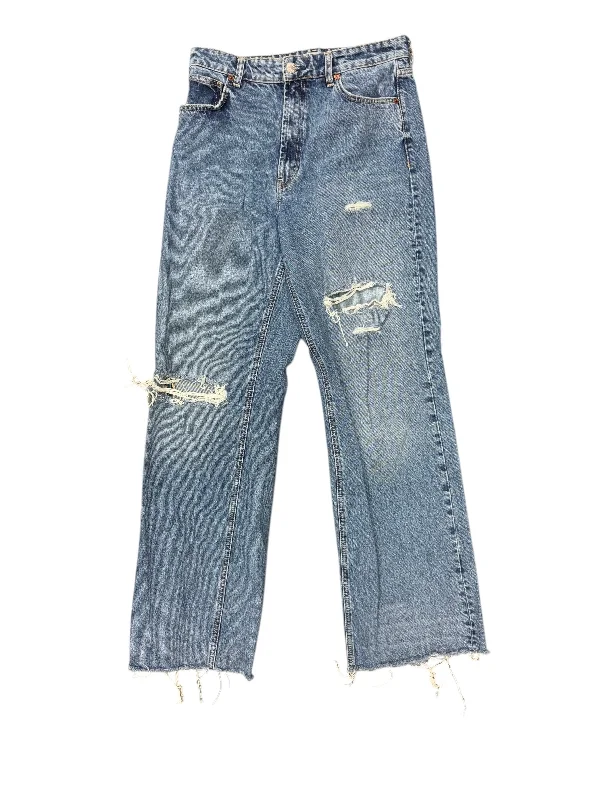 Casual Ripped Men's JeansJeans Straight By Zara In Blue Denim, Size: 10