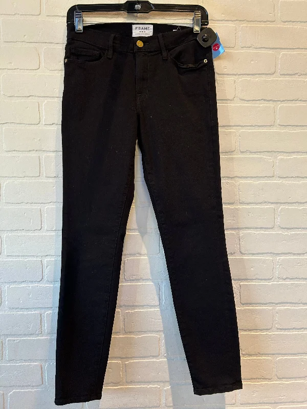 Cool Men's JeansJeans Skinny By Frame In Black Denim, Size: 4