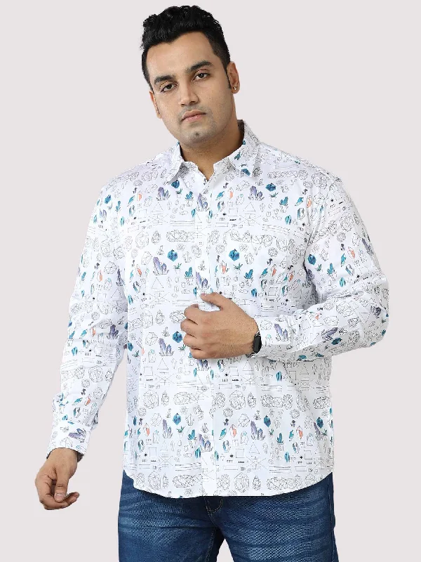 Layered Men's Henley ShirtsDoodle Men's Printed Casual Shirt Men's Plus Size