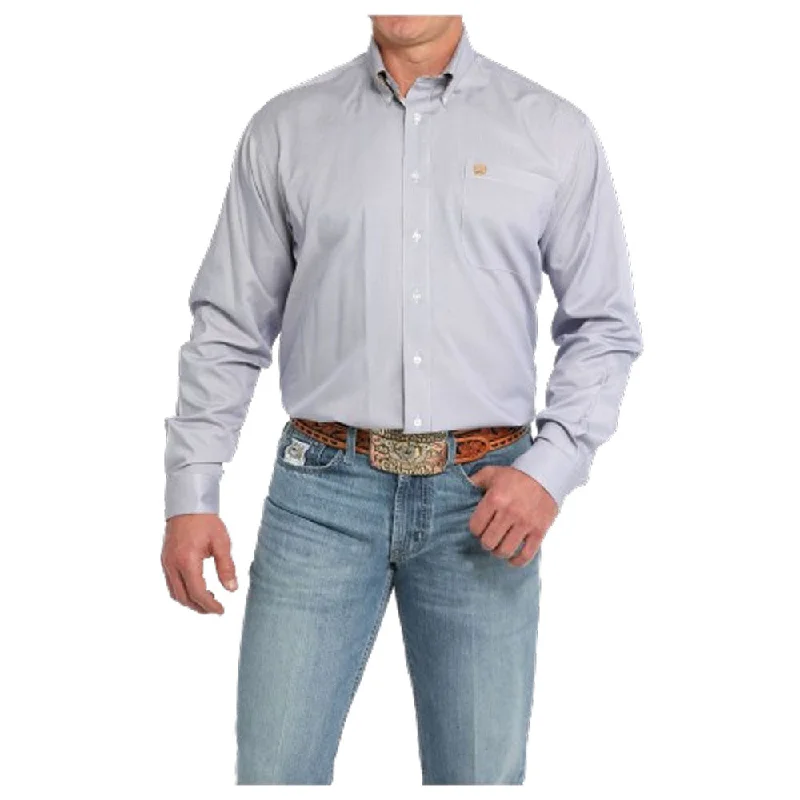 Men's Rugby Shirts for a Sporty LookMTW1105850 Cinch Men's Long Sleeve Buttondown Western Shirt - Purple Stripe