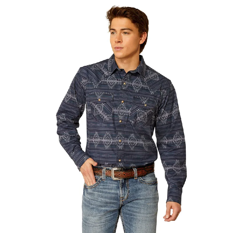 Men's Regular-Fit Shirts for a Classic Fit10052324 Ariat Men's Haze Retro Fit Long Sleeve Shirt - Mood Indigo