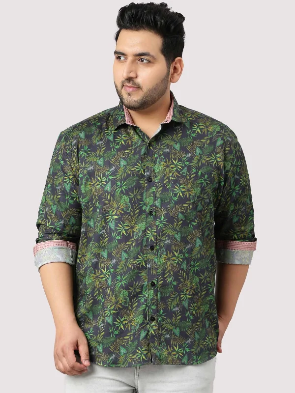 Men's Designer Dress Shirts for High-End FashionGreenleaf Cotton Digital Printed Shirt Men's Plus Size