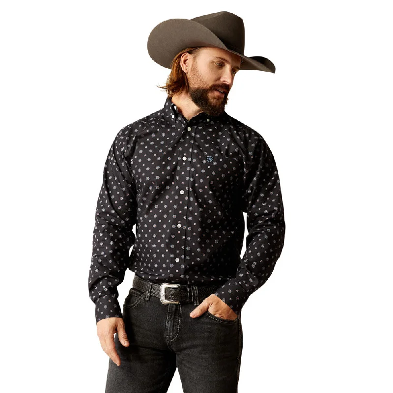 Men's Moisture-Wicking Shirts for All-Day Comfort10051980 Ariat Men's Wrinkle Free Lenox Fitted Button down Shirt - Black