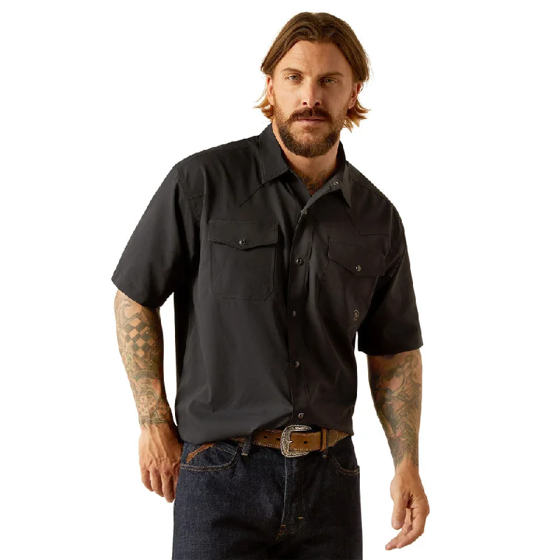 Men's Layering Shirts for Seasonal Transitions10054481 Ariat Men's Western VentTEK Classic Fit Short Sleeve Shirt - Black