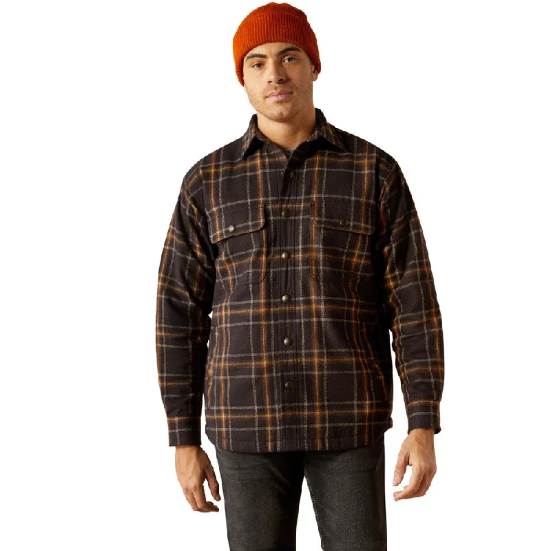 Men's Solid-Colored Shirts for Versatility10053934 Ariat Men's Hawthorn Retro Shirt Jacket - Black Plaid