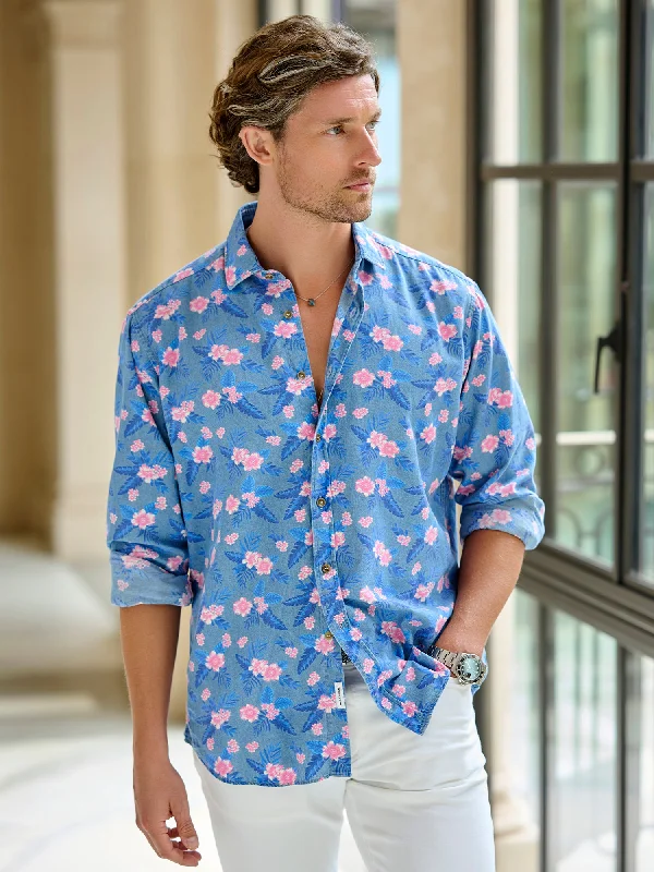 Men's Long-Sleeve Shirts for Year-Round WearFloral Print Shirt