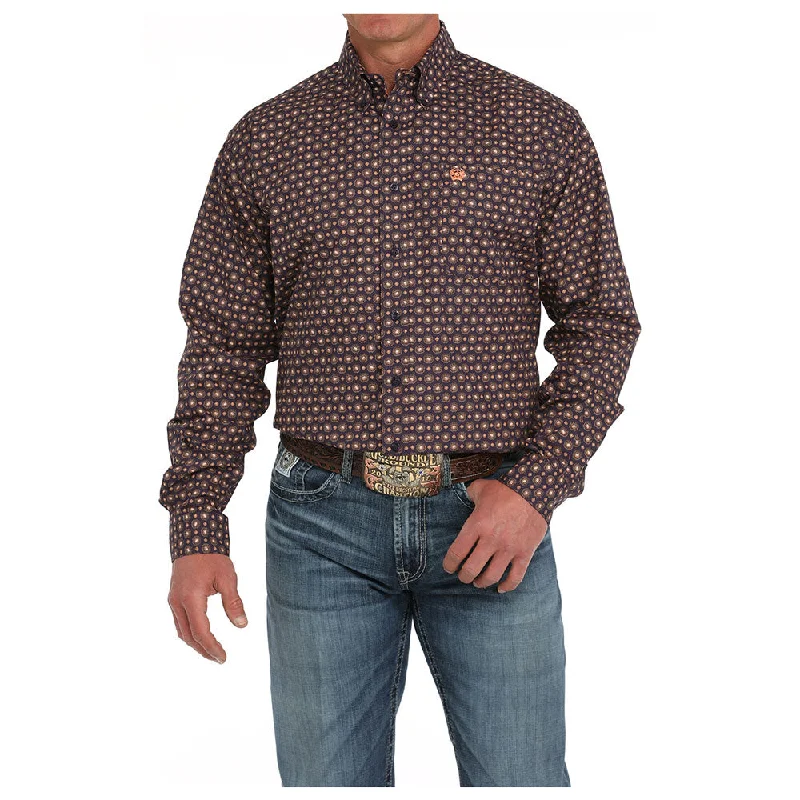 Men's Camping Shirts for Outdoor AdventuresMTW1105877 Cinch Men's Long Sleeve Western Button down Shirt - Purple Print