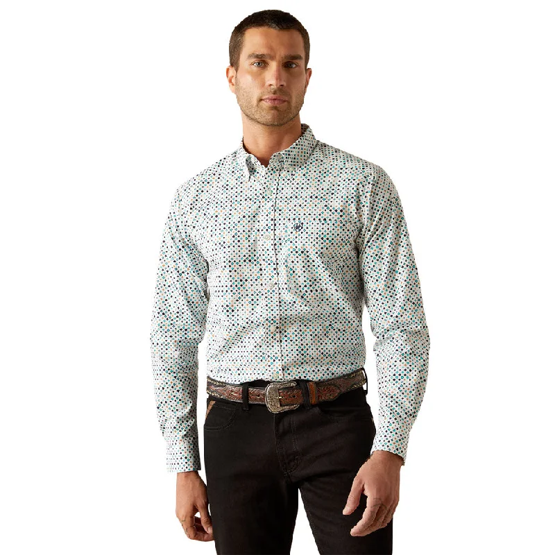 Men's Bamboo Fiber Shirts for Softness and Breathability10054746 Ariat Men's Jansen Fitted Long Sleeve Buttondown Shirt - Multicolor Print