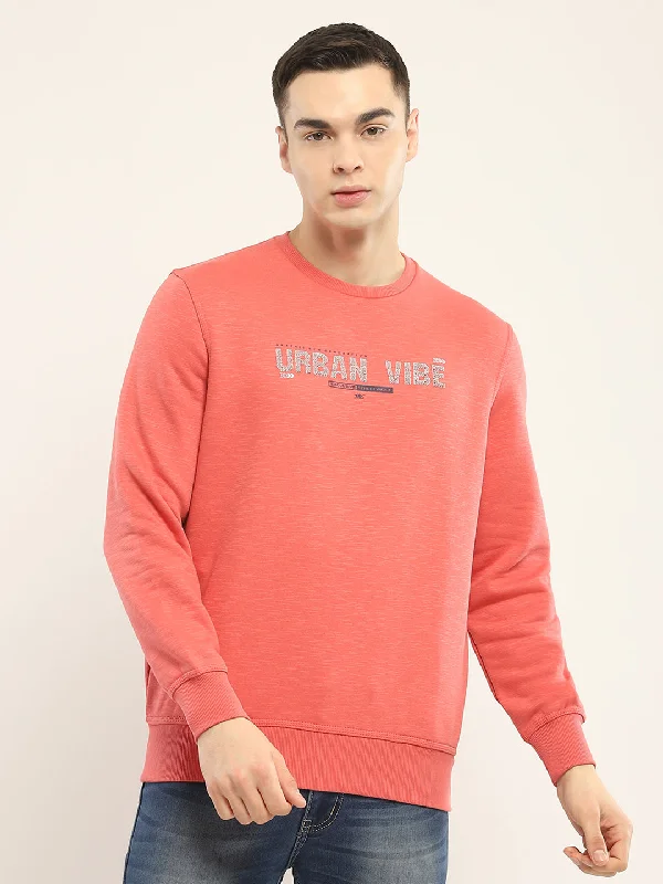 Men's Spread-Collar Shirts for a Bold StatementMen Coral Printed Round Neck Full Sleeve Sweatshirt