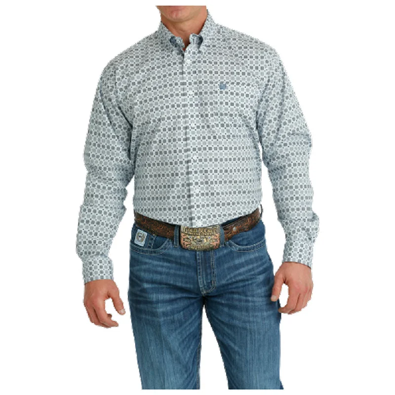 Men's Regular-Fit Shirts for a Classic FitMTW1105691 Cinch Men's Long Sleeve Buttondown Western Shirt -White Print