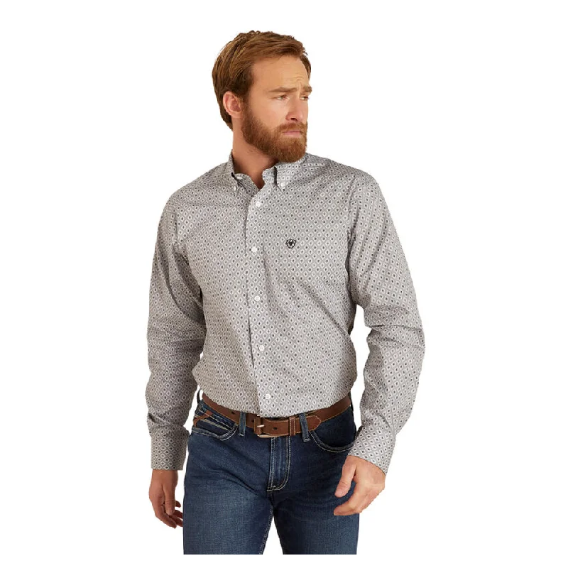 Men's Hunting Shirts for Camouflage and Comfort10046553 Ariat Men's Wrinkle Free Val Fitted Shirt - Eileen Grey