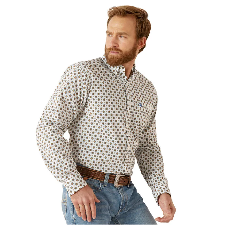 Men's Camping Shirts for Outdoor Adventures10046585 Ariat Men's Garvie Fitted Long Sleeve Buttondown Shirt - White