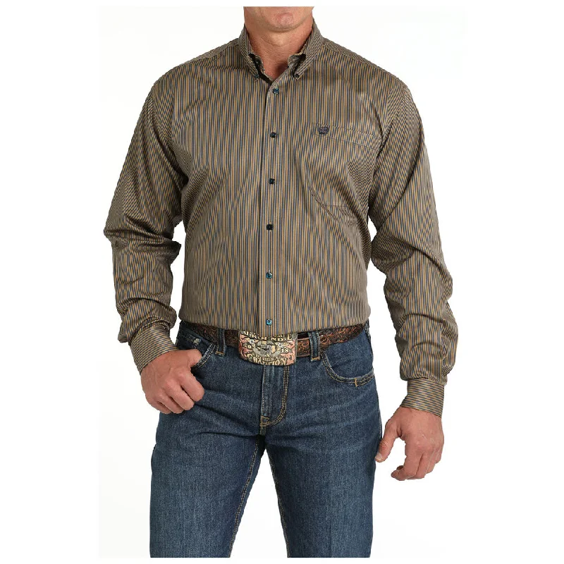 Men's Weekend Shirts for Leisurely OutingsMTW1105809 Cinch Men's Long Sleeve Western Shirt - Brown Stripe