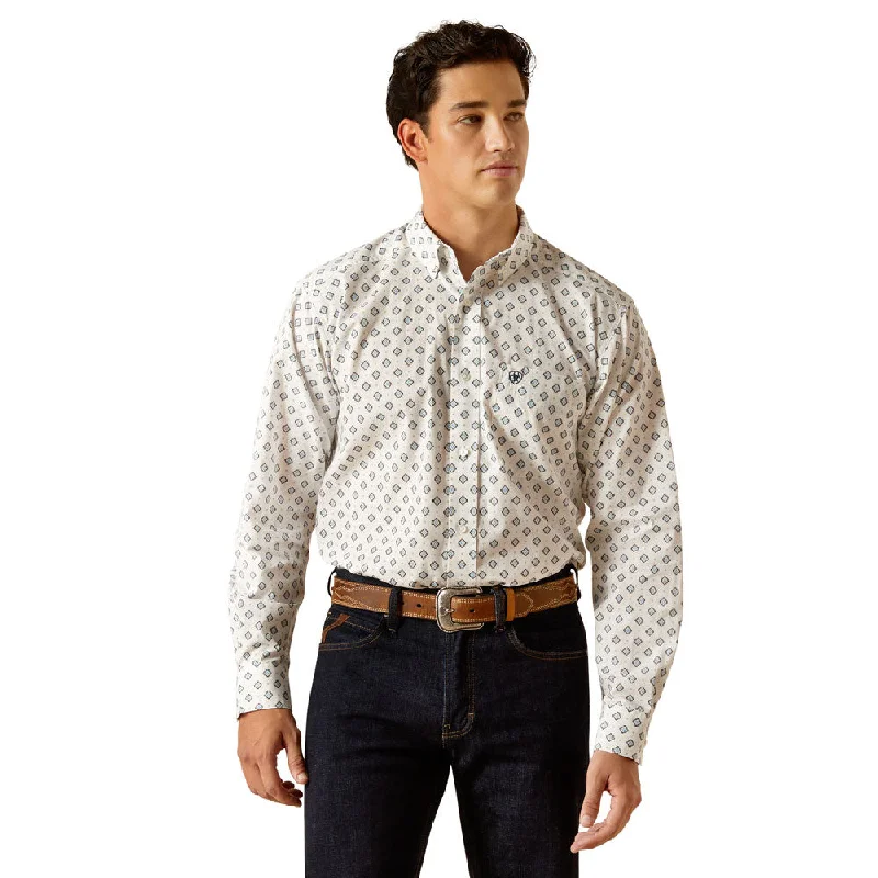 Men's Muscle Fit T-Shirts for a Body-Hugging Fit10051510 Ariat Men's Rocco Classic Fit Long Sleeve Buttondown Shirt - White