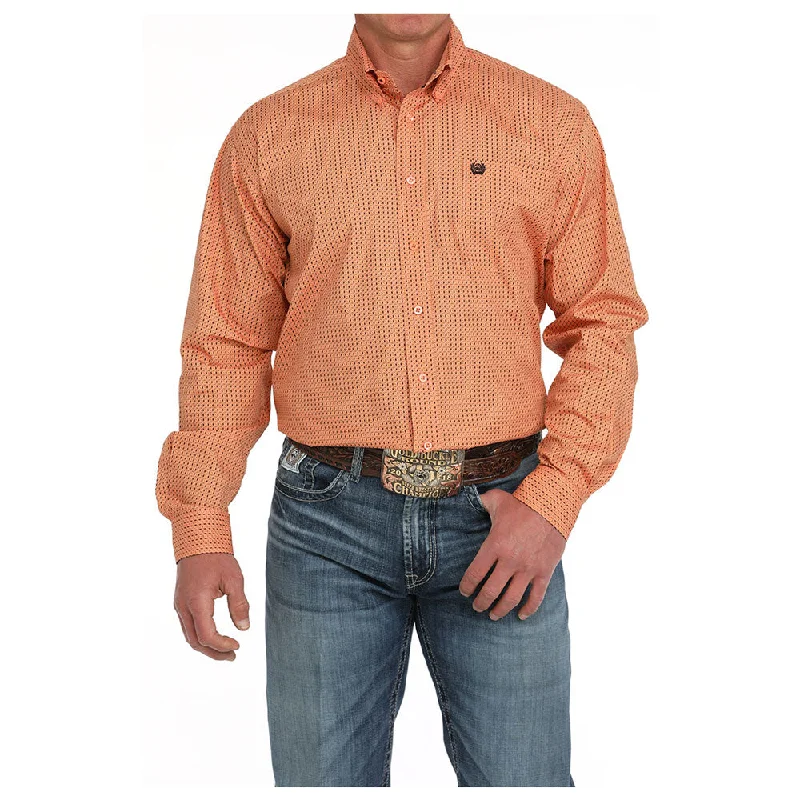 Men's Fishing Shirts for Water SportsMTW1105875 Cinch Men's Long Sleeve Western Button down Shirt - Coral