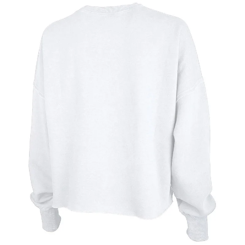 Charles River Women's White Clifton Distressed Boxy Sweatshirt