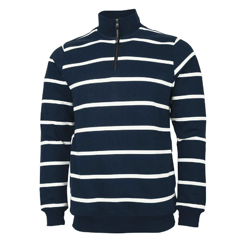 Charles River Women's Navy/white Stripe Crosswind Quarter Zip Print Sweatshirt