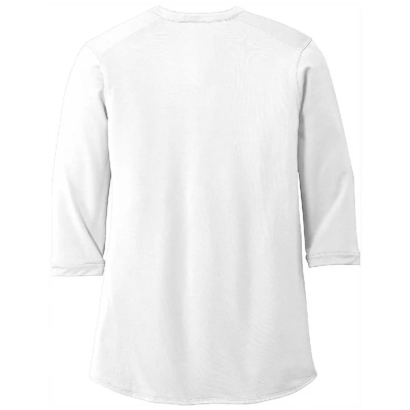 Port Authority Women's White UV Choice Pique Henley