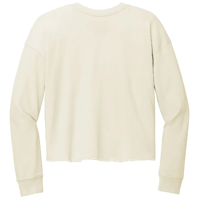 New Era Women's Soft Beige Tri-Blend Fleece Crop Crew