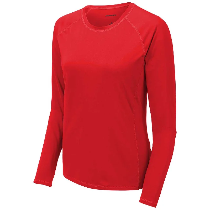 Sport-Tek Women's True Red Long Sleeve Rashguard Tee