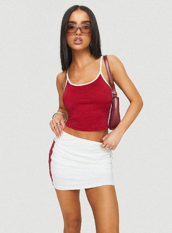 Tex Skort White / Red