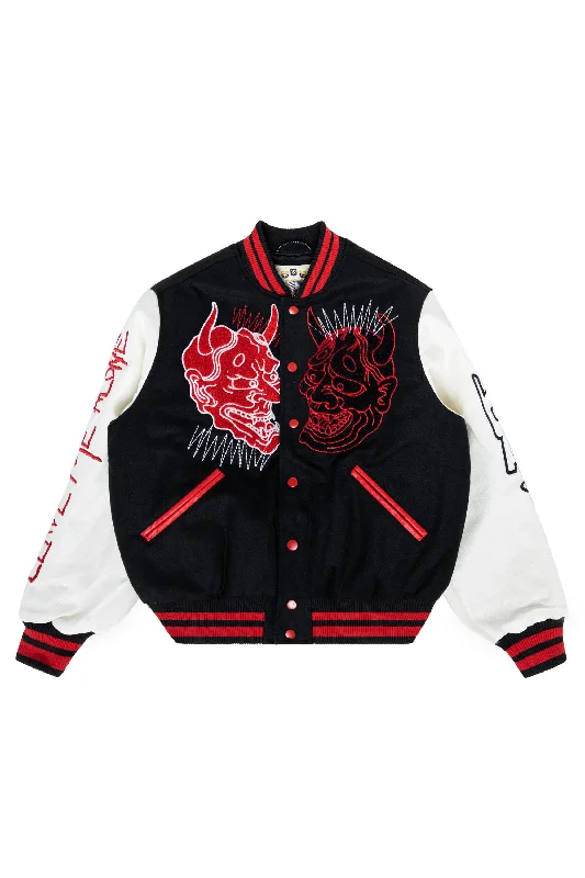 Demon Fashion Varsity Jacket - Black