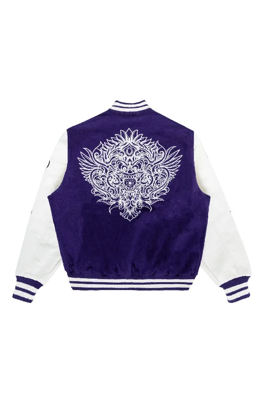 Demon Fashion Varsity Jacket - Purple