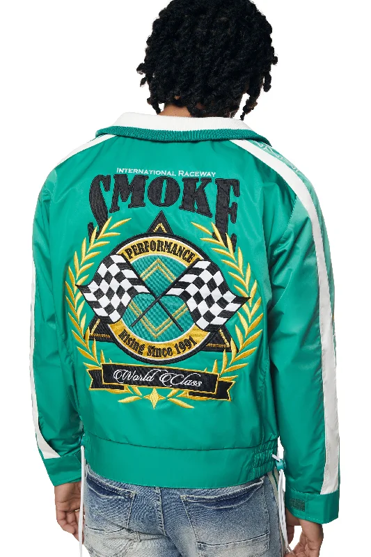 Euro Racing Windbreaker Jacket - Hunter Green