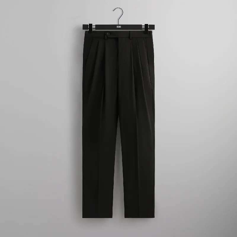 &Kin Tropical Wool Kylan Pleated Trouser - Black