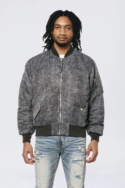 Men's Washed MA1 Bomber Jacket Black - Online Exclusive