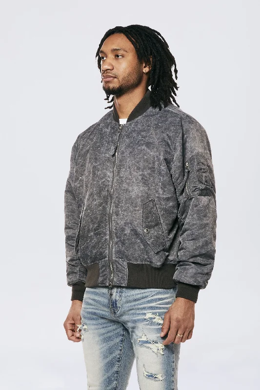 Men's Washed MA1 Bomber Jacket Black - Online Exclusive