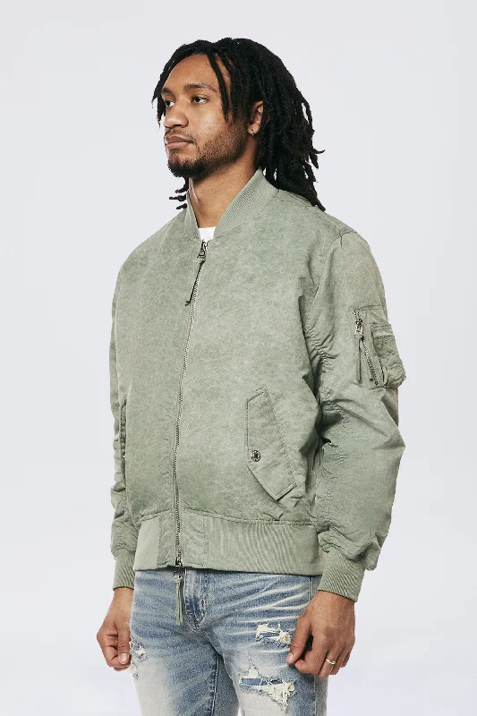 Men's Washed MA1 Bomber Jacket Olive - Online Exclusive