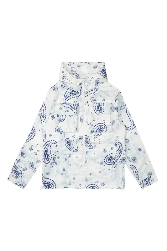 Paisley Full Zip Windbreaker Jacket - Blue