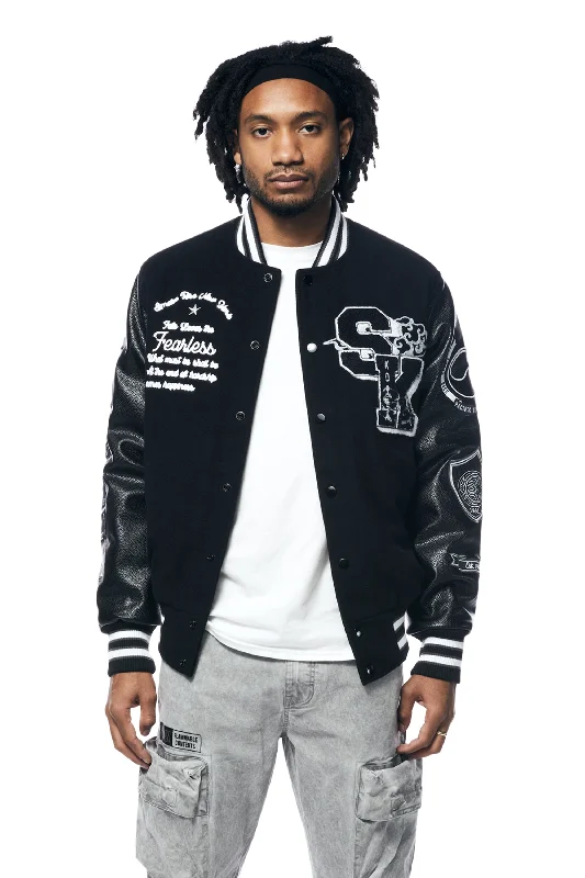 Seoul Varsity Jacket - Black