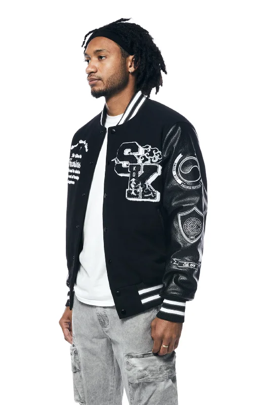 Seoul Varsity Jacket - Black