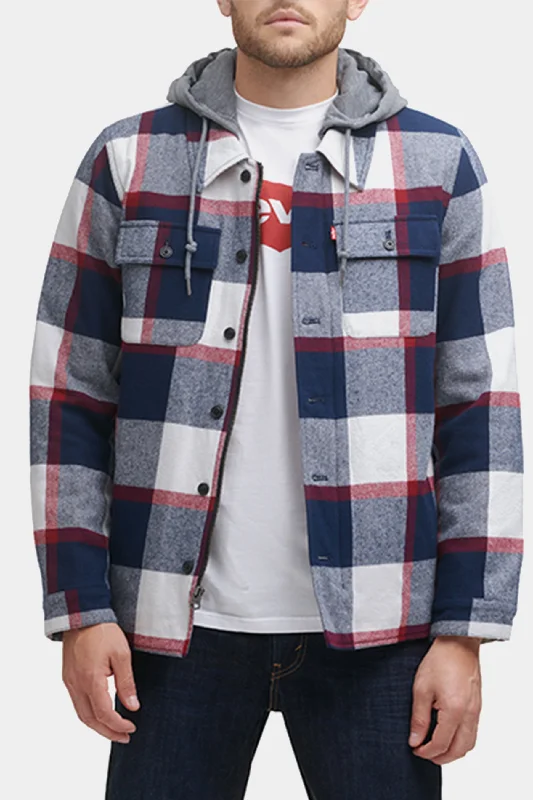 Sherpa Lined Hooded Shirt Jacket