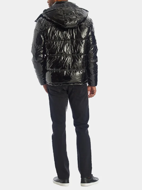 Shiny Puffer Hoodie Jacket