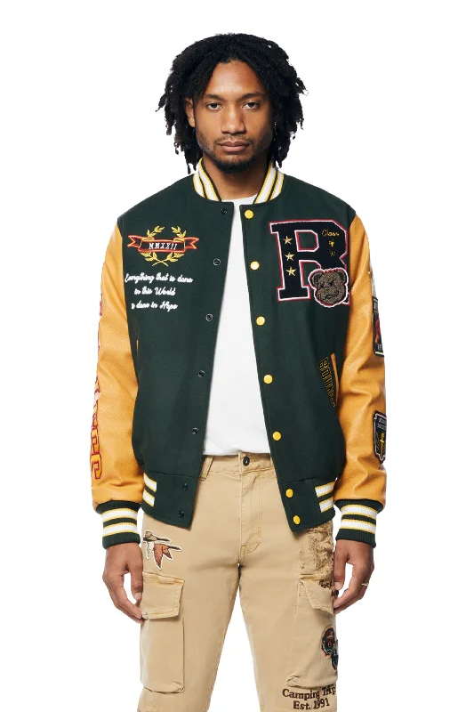 Teddy Varsity Jacket - Green