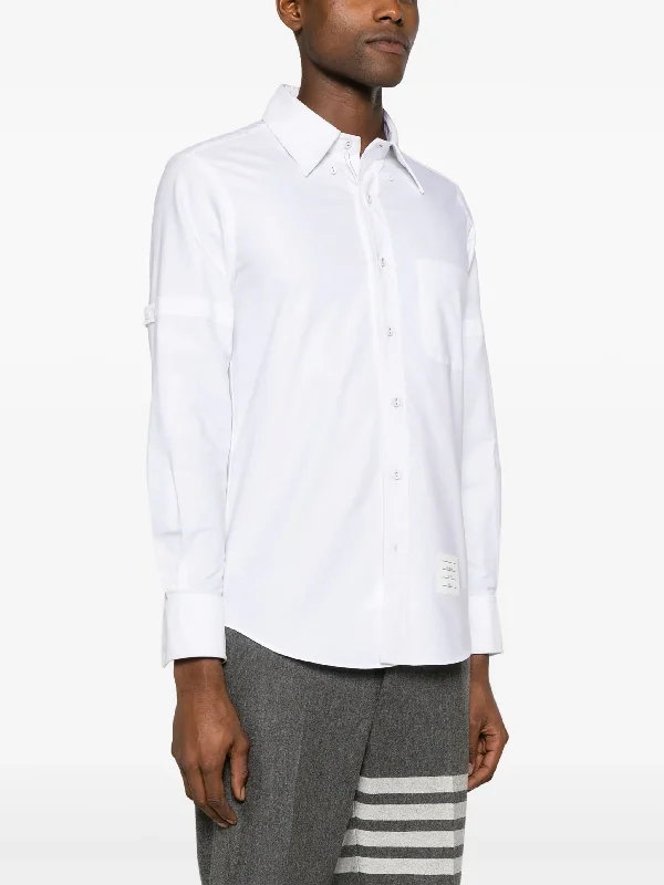 THOM BROWNE Men Straight Fit B/D L/S Shirt W/Self Armband And Triple Stitch Rwb Placket In Oxford