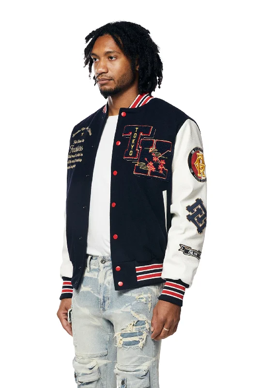 Tokyo Varsity Jacket - Navy