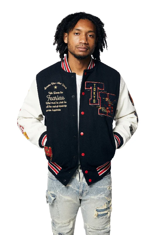 Tokyo Varsity Jacket - Navy