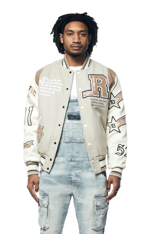 Torch Varsity Jacket - Clay