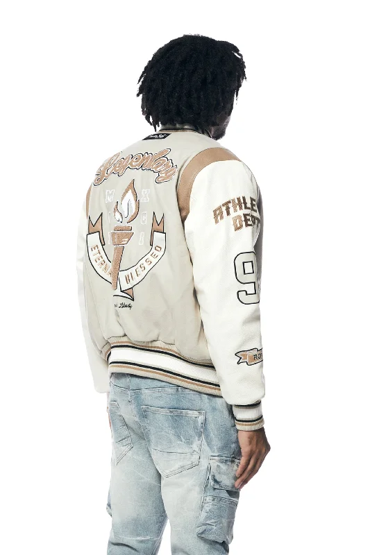 Torch Varsity Jacket - Clay