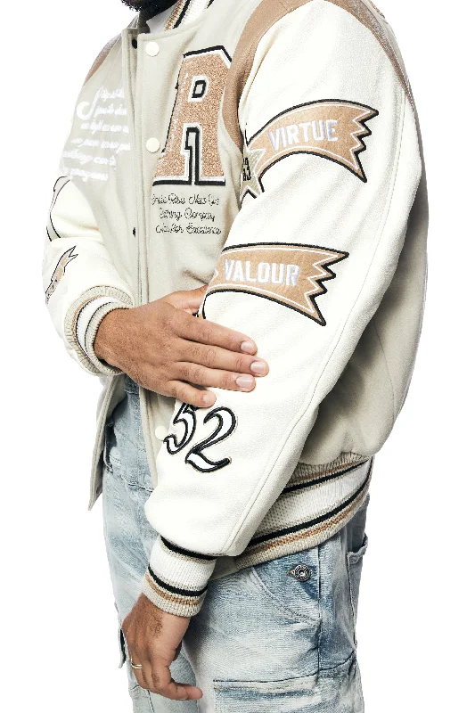 Torch Varsity Jacket - Clay