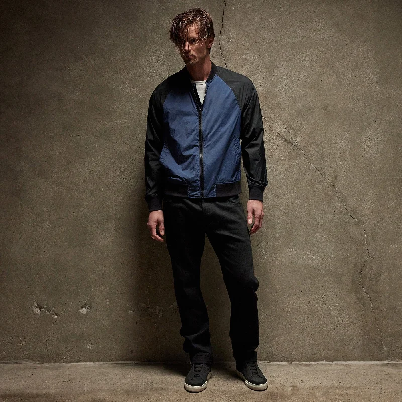 Two Tone Nylon Bomber Jacket - Imperial/Black