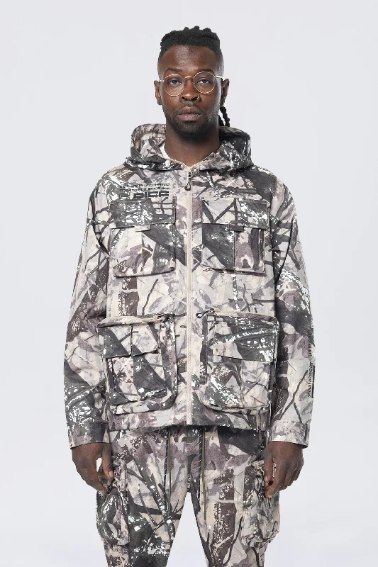 Utility Windbreaker Jacket - Olive Hunting Camo