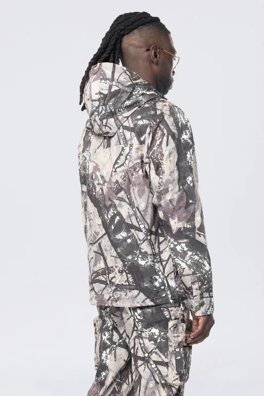 Utility Windbreaker Jacket - Olive Hunting Camo