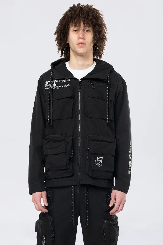 Utility Windbreaker Jacket - Black