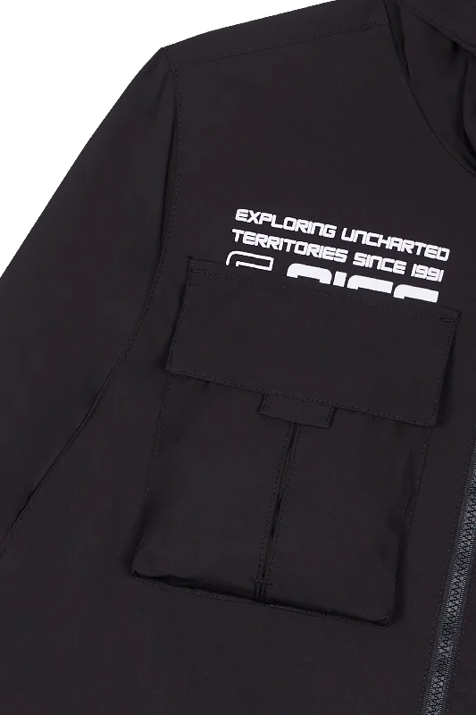 Windbreaker Utility Jacket - Black